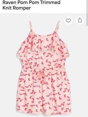 Pink Watermelon Pom-Pom Romper